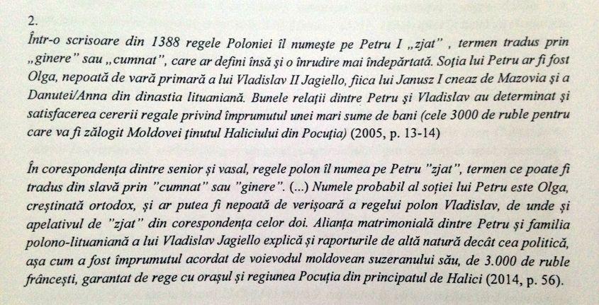 O altă comparație de citate: sus, din studiul lui Parfene, jos, din cartea lui Copos.