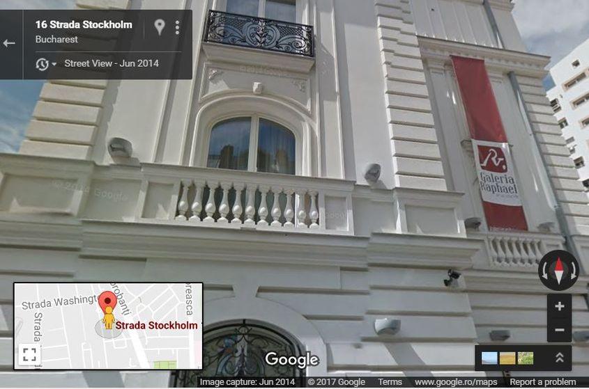 Sediul Galeriei Raphael din Strada Stockholm. Captură Google Maps
