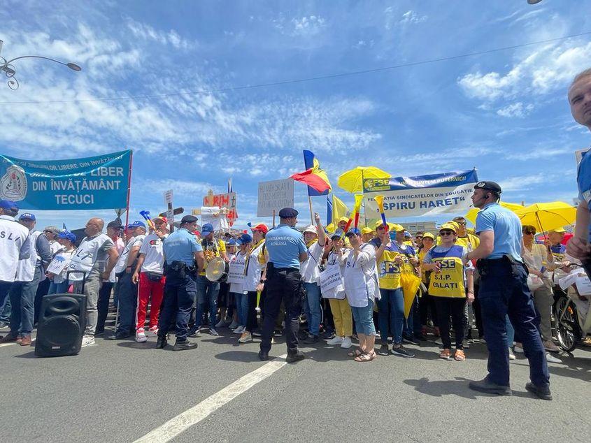 Protest al profesorilor în București, 9 iunie 2023. Foto: PressOne