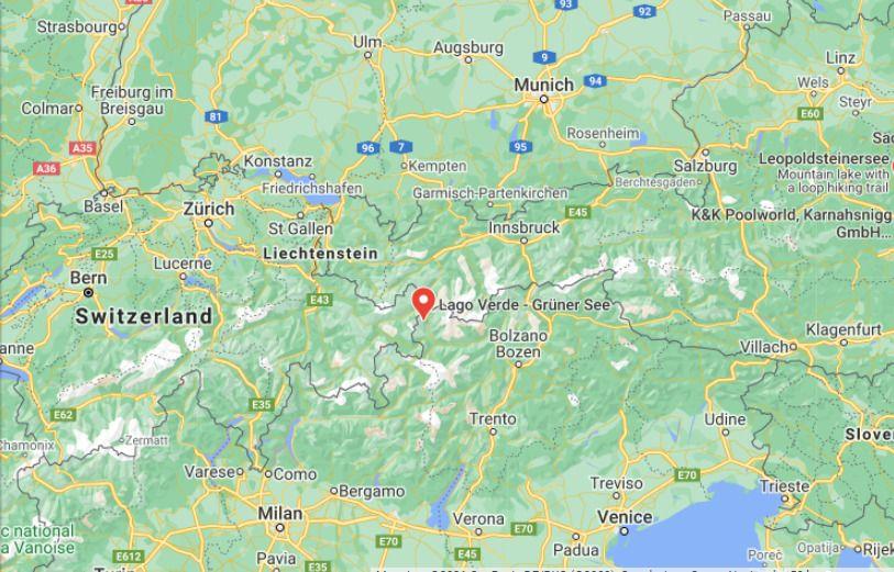 Am localizat Grüner See - Lacul Verde, locul filmării, pe Google Maps