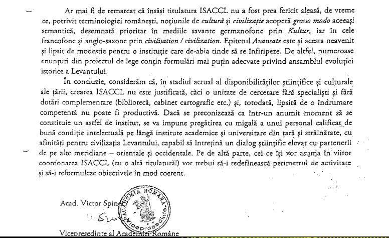 Concluzia Academiei Române, în cazul propunerii legislative inițiate de Emil Constantinescu.