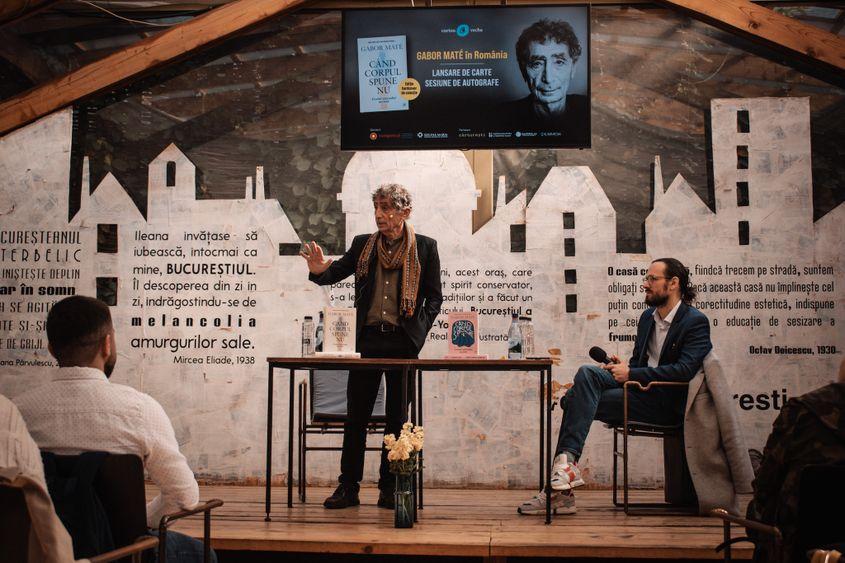 Gabor Maté la lansarea cărții sale în România. Foto: Iulia Hau