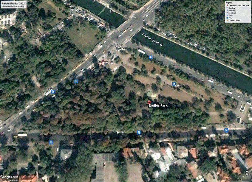 Parcul Eroilor, Sector 5, în urmă cu 20 de ani. Foto: Google Earth 