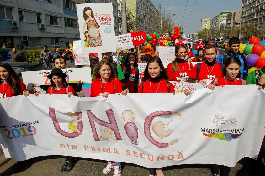 Marșul pentru viață, un eveniment organizat de Asociația Studenți pentru viață, organizat împotriva practicii avortului, în București, sâmbătă, 23 martie 2019. Inquam Photos / Adriana Neagoe