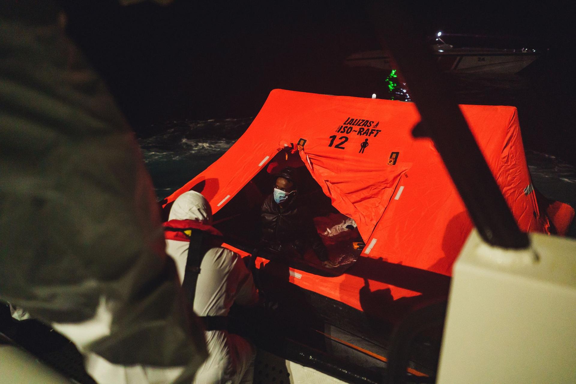 Three men from Yemen were rescued from the life raft. Photo: Ioana Epure