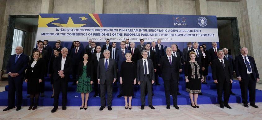 În 21 noiembrie, președinții grupurilor politice din Parlamentul European au venit la București pentru a se întâlni cu Guvernul nostru. Sursa foto: romania2019.eu