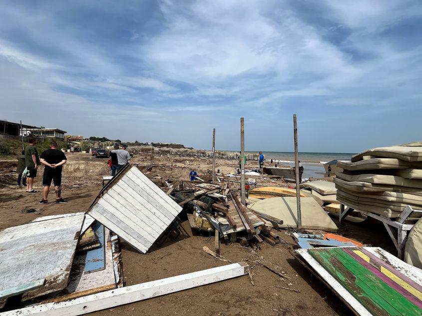 Plaja din Vama Veche, în urma furtunii de pe 30 august. Foto: PressOne