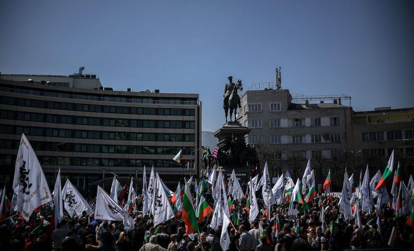 Protest anti-NATO în Bulgaria. Foto: Borislav Troshev - Anadolu Agency, 6 aprilie 2022