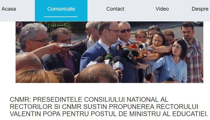 Captură de pe site-ul CNMR. În imagine, Alexandru Cumpănașu și Sorin Cîmpeanu (cel cu ochelari negri).