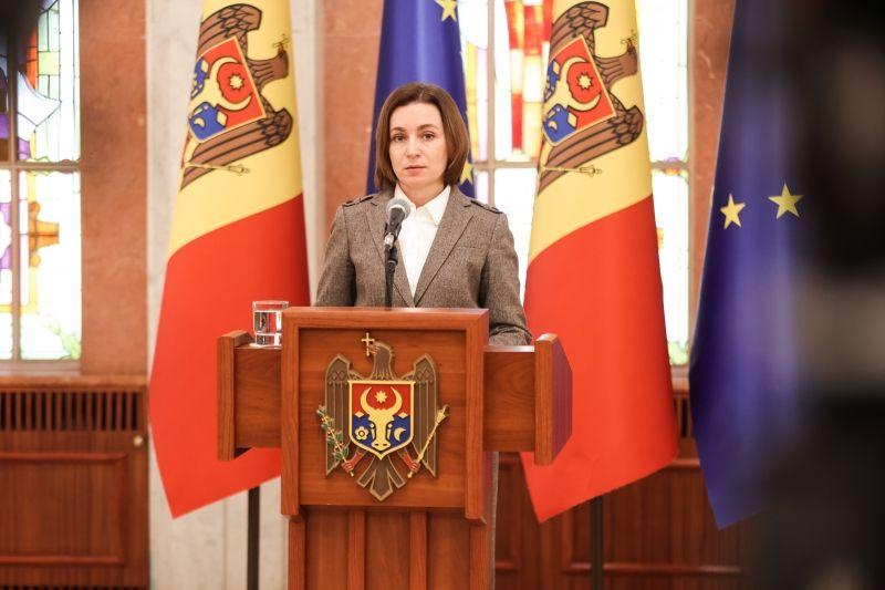 <em>Maia Sandu după ședința CSS</em>. Sursa: Președinția RM, 26.04.2022.