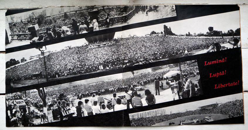 Fotografii din broșura care însoțea cele trei discuri de vinil dedicate Cenaclului și apărute în anii ’80 la Electrecord.