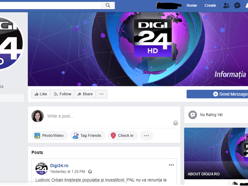 Cel puțin cinci pagini de Facebook încearcă să păcălească utilizatorii Facebook că sunt pagina originală Digi 24. Cea mai nouă a fost creată ieri 