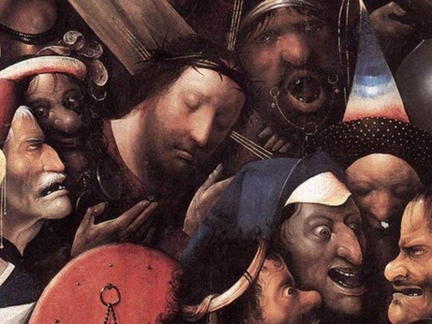 Fragment din lucrarea "Iisus purtându-și crucea", a lui Hieronymus Bosch.