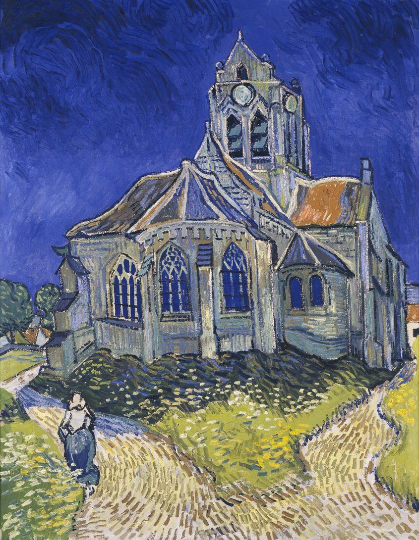 "Biserica din Auvers", tablou pictat de van Gogh în 1890. Sursa foto: wikimedia.org