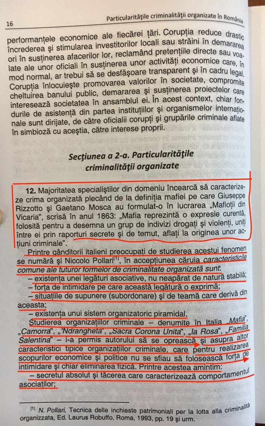 PLAGIAT. Pagina 16 din volumul „Particularitățile criminalității organizate în România”, semnat de Codruț Olaru.