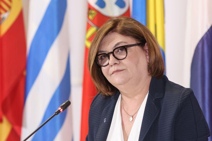Comisarul european pentru transporturi, Adina Valean, in Bucuresti, 11 mai 2023. Inquam Photos / Sabin Cirstoveanu