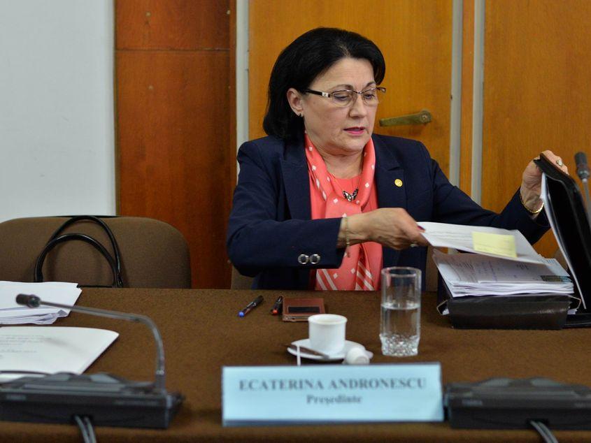 Ecaterina Andronescu susține că a primit o cerere oficială de la CNATDCU pentru amnistierea doctoratelor. CNATDCU neagă. Foto: Lucian Muntean