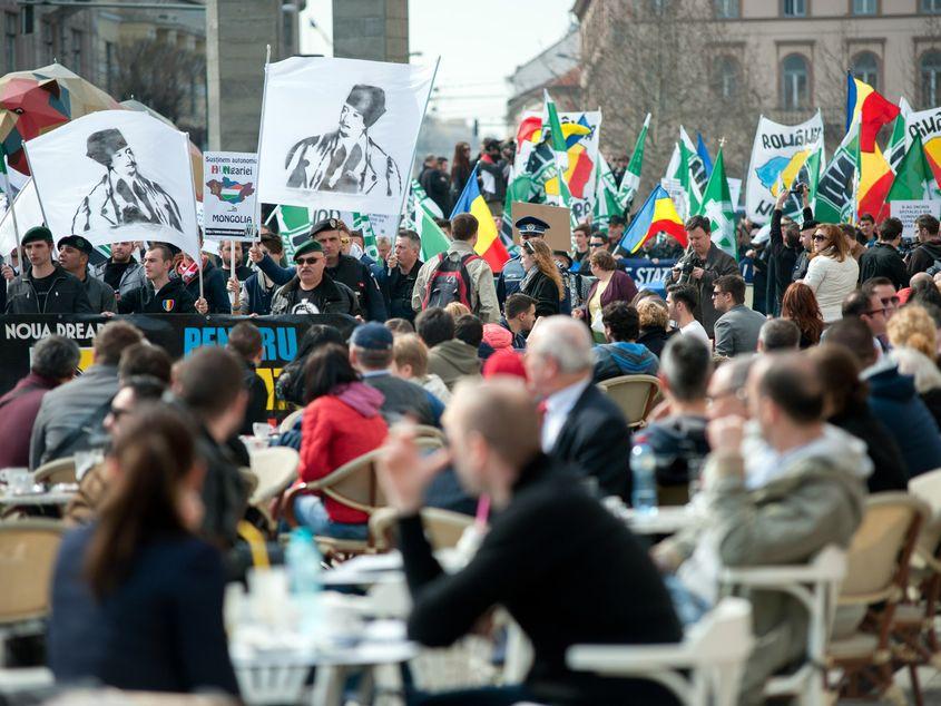 Imagine de la o manifestaţie din 2014 a grupării Noua Dreaptă. Foto: Raul Ştef