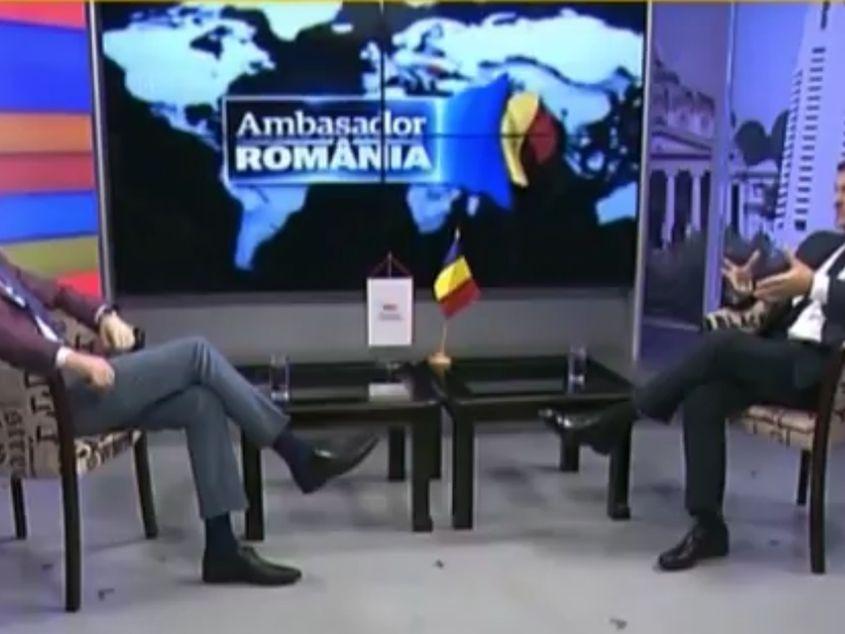 Alexandru Cumpănașu și Lucian Georgescu s-au admirat reciproc pe parcursul interviului. (Captură video din emisiunea Ambasador România)