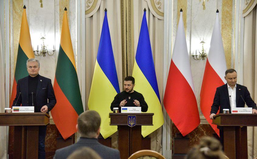Președinții Ucrainei, Poloniei și Lituaniei, o alianță tot mai puternică împotriva Rusiei. Foto: © Vitaliy Hrabar | <a target="_blank" href="https://www.dreamstime.com" target="_blank" rel="noreferrer noopener">Dreamstime.com</a>