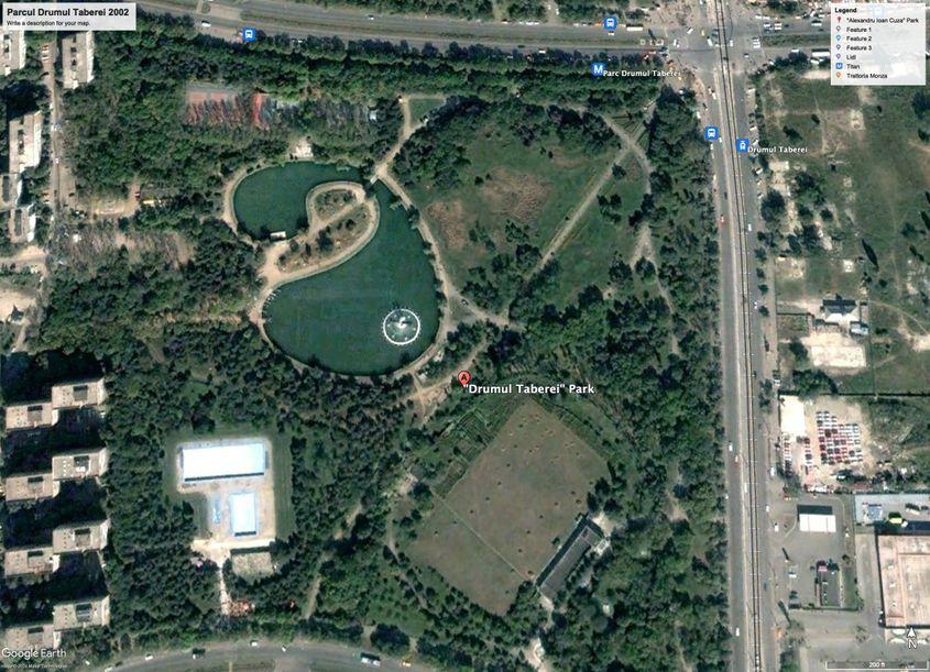 Parcul Drumul Taberei în anul 2002. Foto: Google Earth