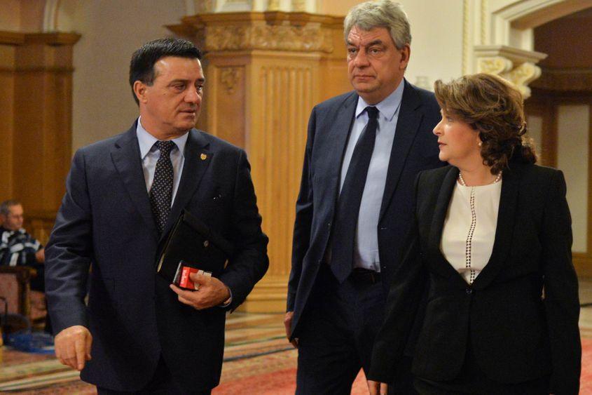 Rovana Plumb și Mihai Tudose, alături de preşedintele executiv al PSD, Niculae Bădălău. Foto: Lucian Muntean