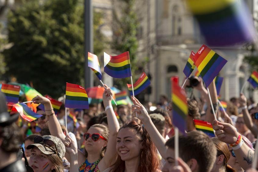 Reprezentanți ai comunității LGBTQIA+ si persoane care sprijină drepturile minorităților sexuale, la ediția 2019 a Cluj Pride, în Cluj-Napoca, 15 iunie 2019. Inquam Photos / Manases Sandor