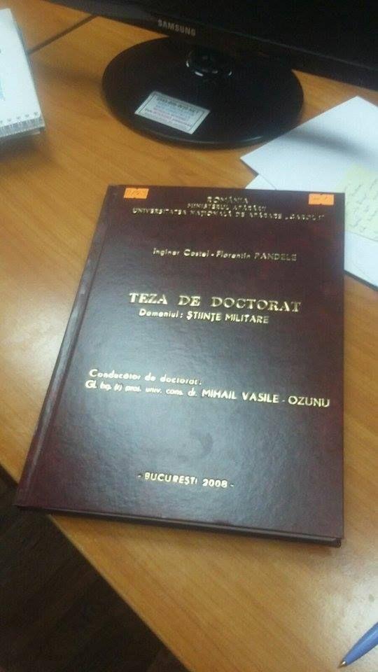 Teza de doctorat a lui Florentin Pandele