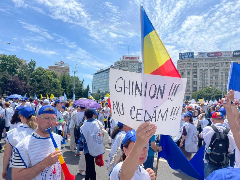 Protestul profesorilor de vineri, 9 iunie 2023. Foto: PressOne