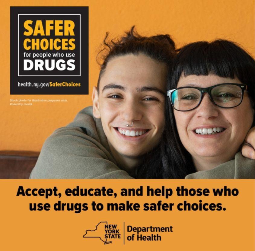 <em>Acceptă-i, învață-i, și ajută-i pe cei care consumă droguri să facă alegeri mai sigure.</em> Campanie al Departamentului de Sănătate din New York