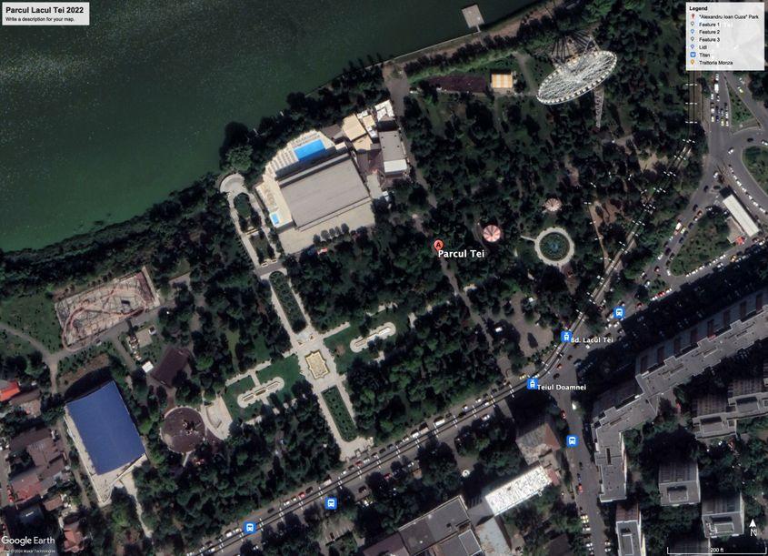 Același parc, 20 de ani mai târziu. Foto: Google Earth 