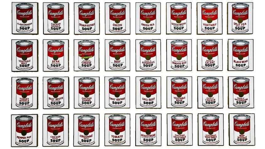 Seria de 32 de picturi semnate Andy Warhol care reprezentau conserve de supă Campbell’s.