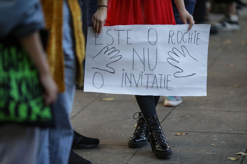 Marșul „Împreună pentru siguranța femeilor" organizat de mai multe organizații feministe pentru a atrage atenția asupra violenței îndreptată asupra femeilor, 2022. Foto: Inquam Photos / Octav Ganea
