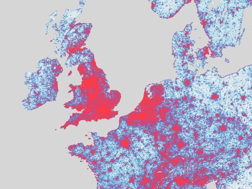 Harta alergătorilor din Franța și Marea Britanie, așa cum apare pe site-ul Heatmap.