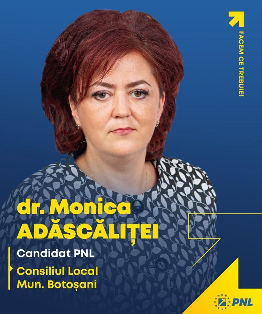 Monica Adăscăliței era, din 2020, consilier local din partea PNL. Și-a anunțat retragerea la scurt timp după preluarea conducerii SJU Botoșani. Foto: Facebook/ PNL Botosani 