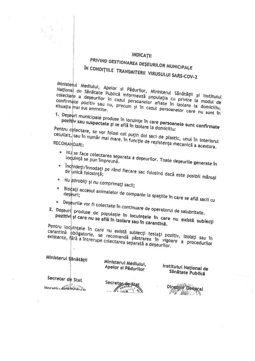 Documentul de informare de la INSP, trimis către PressOne.