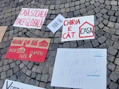 VIDEO. „Când cred că am să fiu proprietar? Niciodată”. Protest al tinerilor pentru dreptul la locuire în București