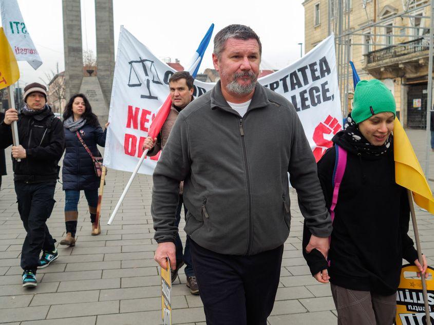 Cluj, 10 ianuarie. Primii pași din Marșul Speranței. Foto: Raul Ștef