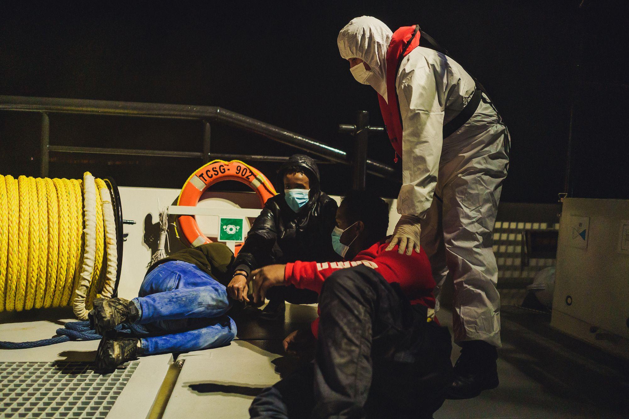 Migrants saved from the middle of the sea by the Tukish Coast Guard Command. Photo: Ioana Epure