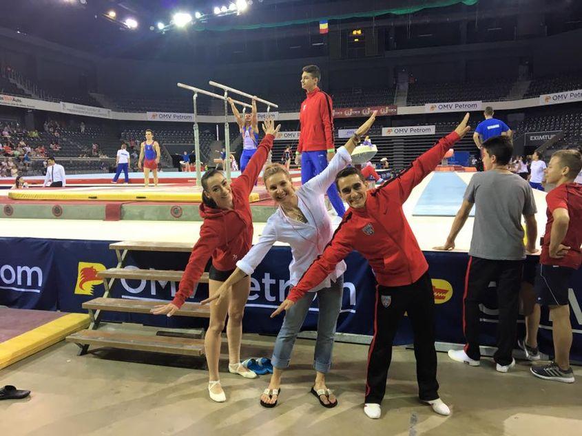 Cătălina Ponor, Daniela Silivaș și Marian Drăgulescu, la Campionatul Național de gimnastică de la Cluj.