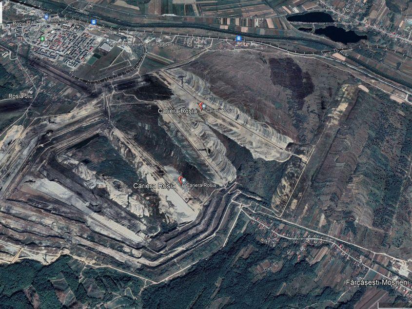 Evolution of the Roșia Quarry perimeter, 2020. Photo: Google Earth
