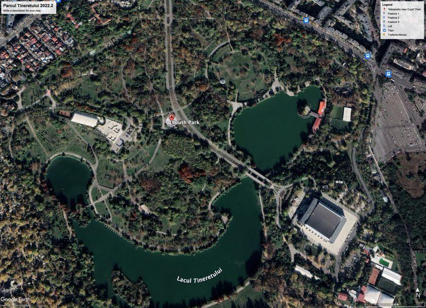 Același parc, 20 de ani mai târziu. Foto: Google Earth 