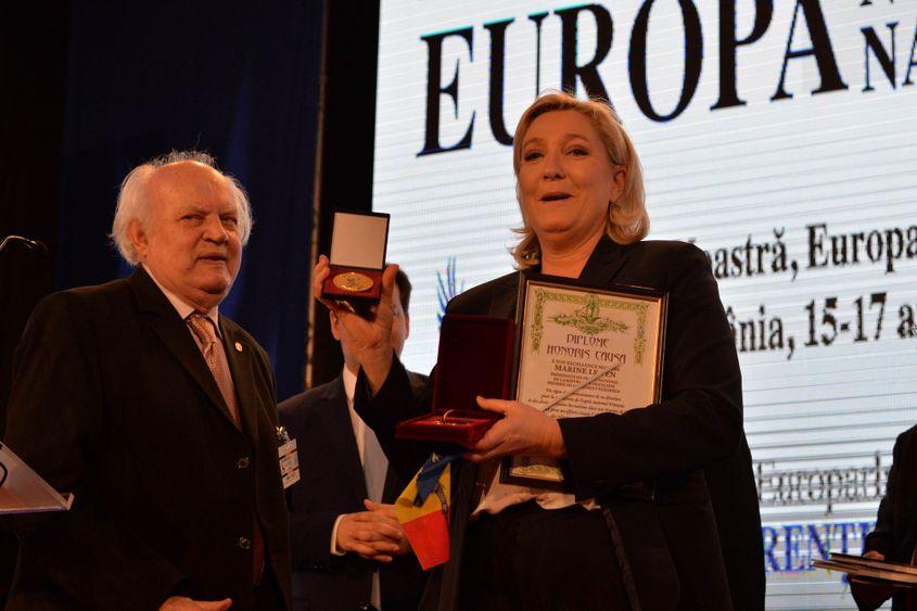 Marine Le Pen și academicianul Victor Crăciun.
