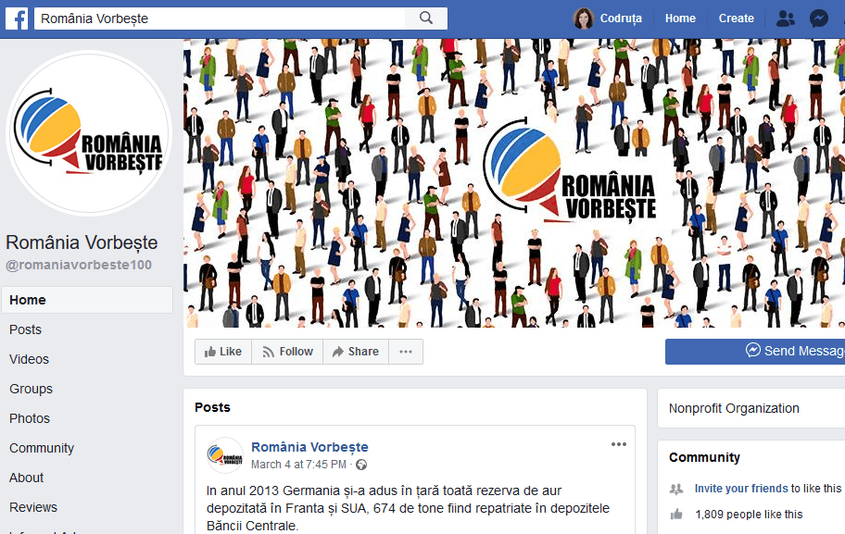 Printscreen cu pagina de Facebook a falsului ONG.