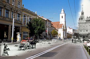 Imagine de pe latura de nord a Pieței Unirii. 