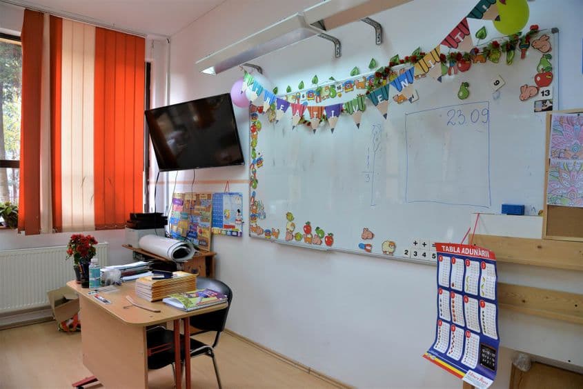 Sală de clasă, Școala 156, Sector 6, București. Foto: Lucian Muntean