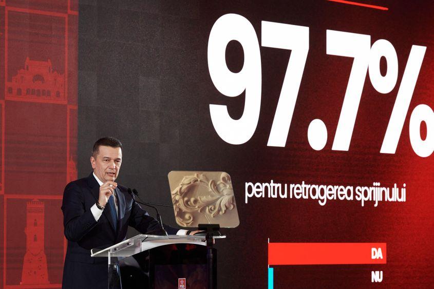„Momentul adevărului”, eveniment organizat de PSD la Palatul Parlamentului, 20 aprilie 2026, pentru a vota retragerea sprijinului pentru premierul Ilie Bolojan Foto: Inquam Photos / Codrin Unici