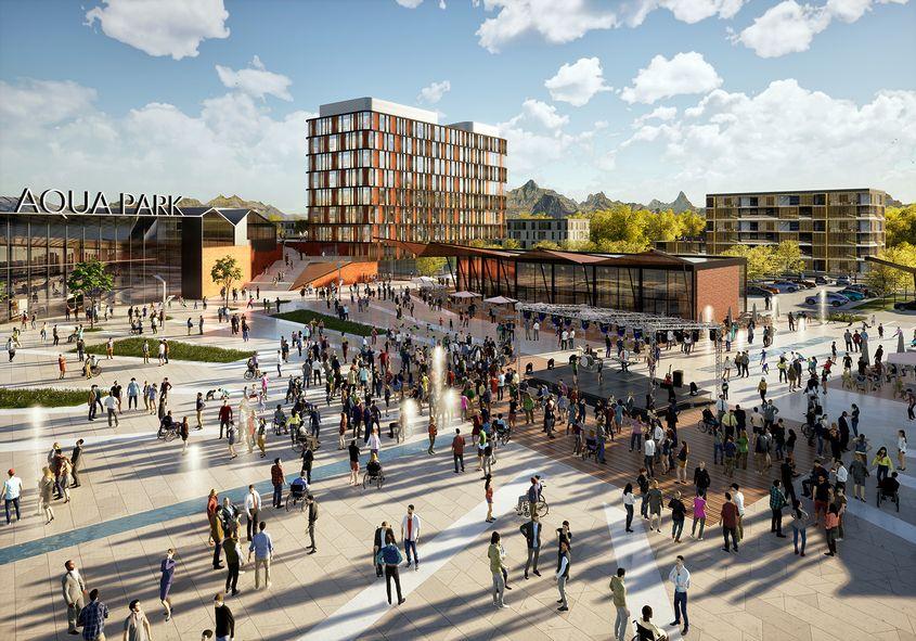 Planul, aparținând dezvoltatorului imobiliar Ceetrus, presupune construirea unui mall, a unui aquapark de 4 hectare, a unui hotel, dar și a unor spații de birouri în spațiul fostei platforme industriale Mociur.