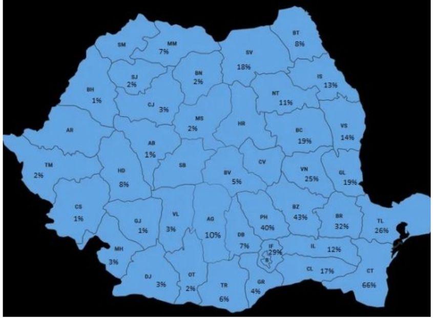 Harta cu proveniența elevilor admiși la Colegiul Național Militar„Alexandru Ioan Cuza” din Constanța în 2020. SURSA: https://www.cmilaicuza.ro/