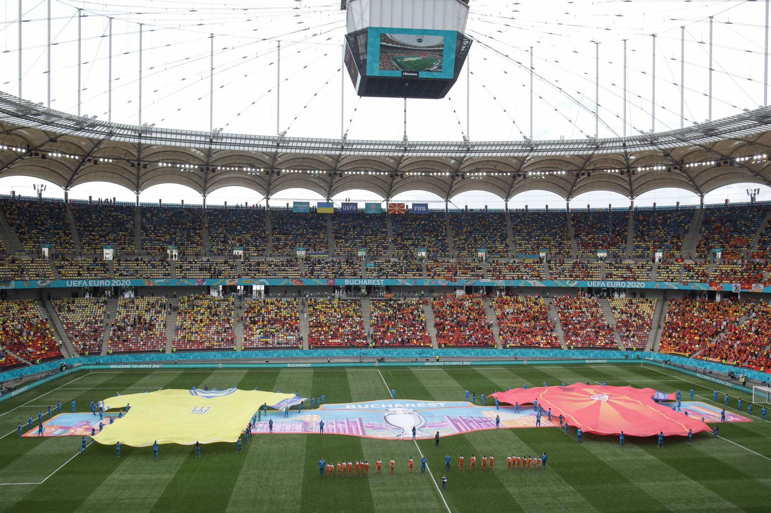 Meci disputat de reprezentativele Ucrainei și Macedoniei de Nord în România, pe Arena Națională, în cadrul grupei C a UEFA EURO 2020, în București, 17 iunie 2021. Inquam Photos / Octav Ganea